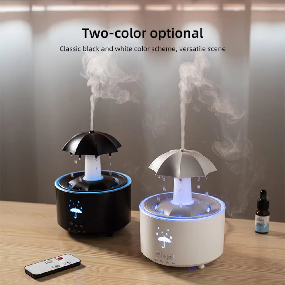 Rotating Umbrella Water Drop Air Humidifier with Colourful Night Lights Mute Spary Home Essential Oil Aroma Diffuser Humidifier