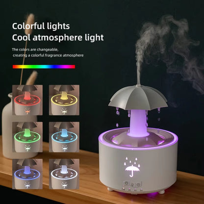 Rotating Umbrella Water Drop Air Humidifier with Colourful Night Lights Mute Spary Home Essential Oil Aroma Diffuser Humidifier