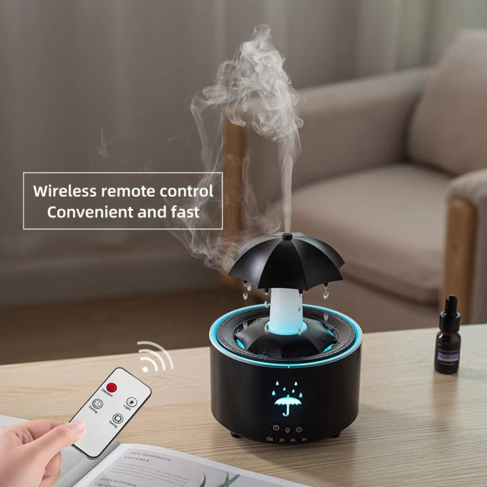 Rotating Umbrella Water Drop Air Humidifier with Colourful Night Lights Mute Spary Home Essential Oil Aroma Diffuser Humidifier